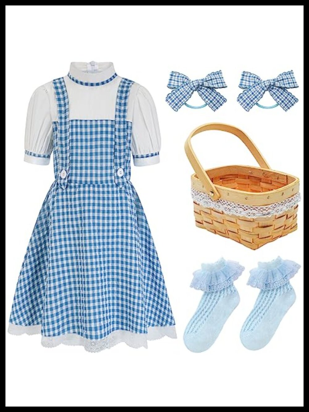 Girls Halloween Storybook Book Character Costume Dress Outfit Set 4 Piece